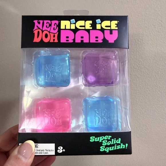 NeeDoh Nice Ice Baby Schylling Squishy Cube Fidget Toy 4 Pack NWT Sensory Stress - Picture 1 of 3